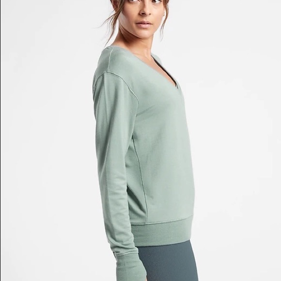 Athleta Sunrise V-Neck Sweatshirt in size Medium TALL - Picture 2 of 6